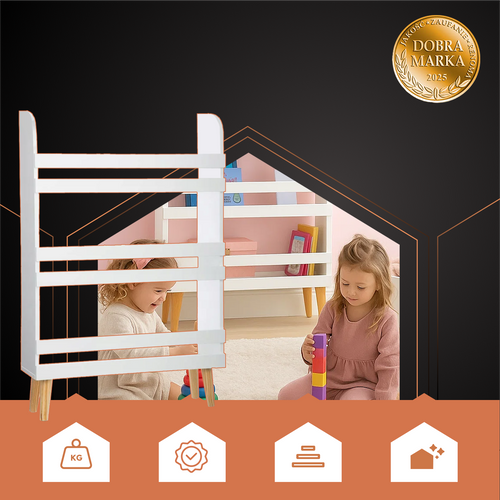 eng_pl_Ruhhy-26440-Toy-Bookshelf-18316_1.png Leke- Og Bokhylle Hvit Tre - 95 x 15 x 50 cm