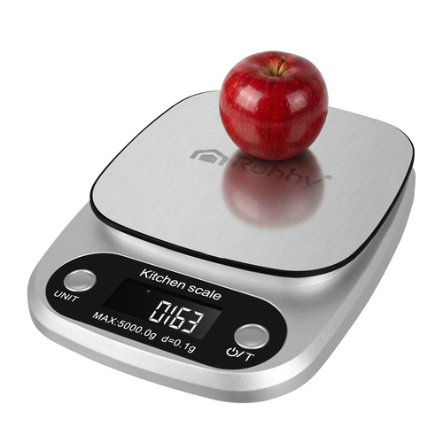 eng_pl_Ruhhy-5kg-Kitchen-Scale-19143_1.jpg Elektronisk presisjonsvekt til kjøkken, 0,1 g nøyaktighet, LCD-skjerm, for smykker, batteridrevet, opptil 5 kg