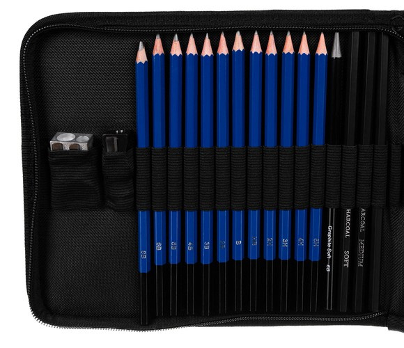 eng_pl_Sketching-set-32pcs-15612_4.jpg Profesjonelle Skissett 32 Deler Grå