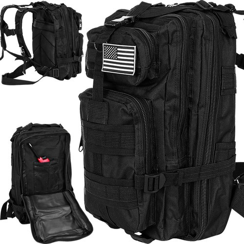 eng_pl_Small-black-hiking-backpack-23089-17404_14.jpg Liten Tursekk Svart Stoff