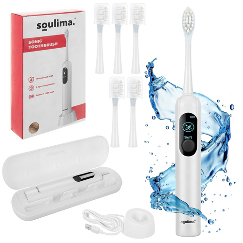 eng_pl_Soulima-26850-white-sonic-toothbrush-18805_25.jpg Elektrisk Tannbørste Hvit Med Sonisk Rengjøring