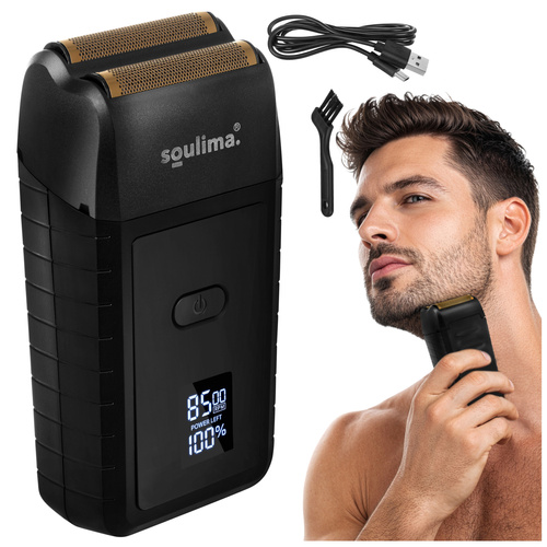 Elektrisk folieskjeggbarbermaskin for menn med LCD-skjerm og USB-C