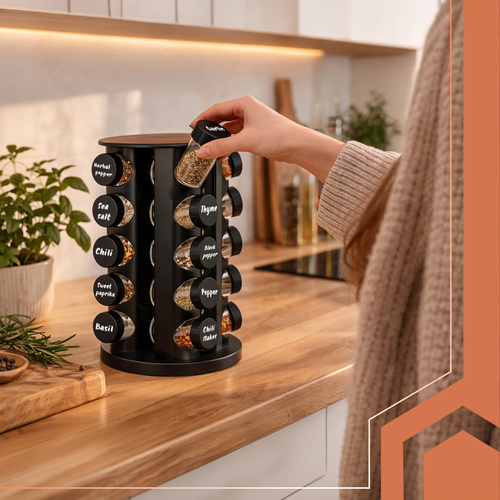 eng_pl_Spice-container-20-pcs-Ruhhy-organizer-19011_10.jpg Krydderbokser Med Organizer Svart 20 Deler