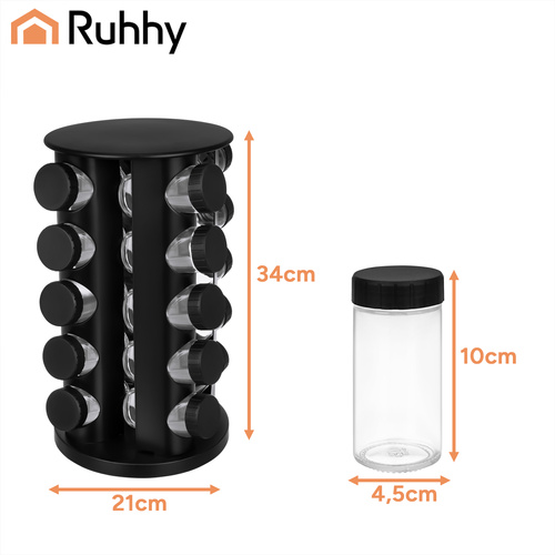 eng_pl_Spice-container-20-pcs-Ruhhy-organizer-19011_13.jpg Krydderbokser Med Organizer Svart 20 Deler
