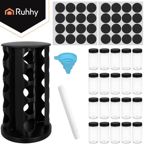 eng_pl_Spice-container-20-pcs-Ruhhy-organizer-19011_8.jpg Krydderbokser Med Organizer Svart 20 Deler
