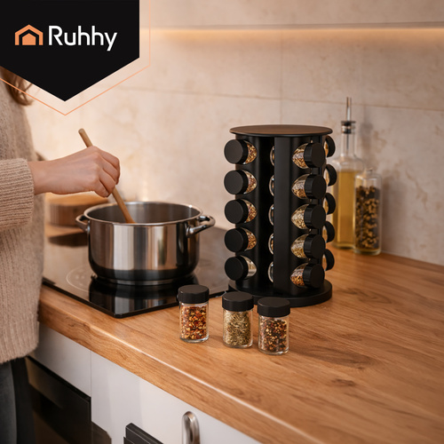 eng_pl_Spice-container-20-pcs-Ruhhy-organizer-19011_9.jpg Krydderbokser Med Organizer Svart 20 Deler