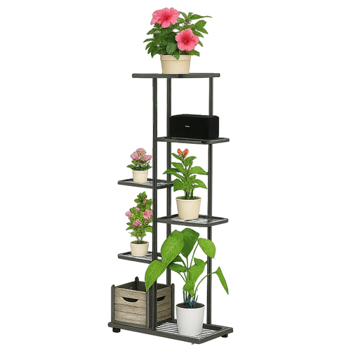 Blomsterstativ Svart 106 cm Metall