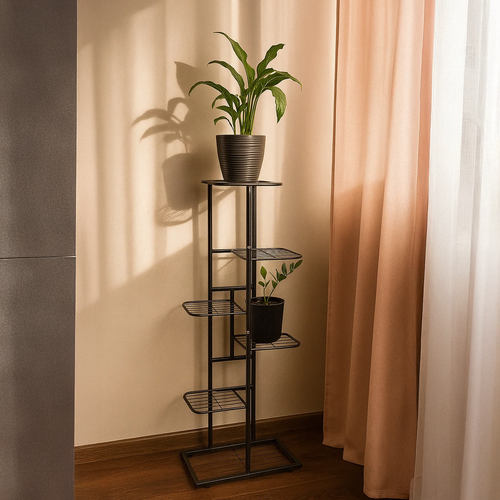 Blomsterstativ Svart 106 cm Metall