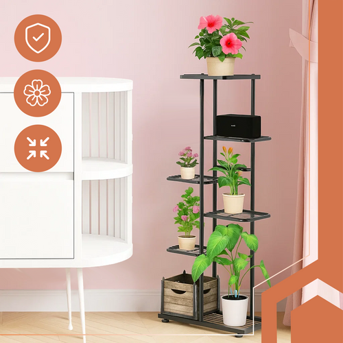 Blomsterstativ Svart 106 cm Metall