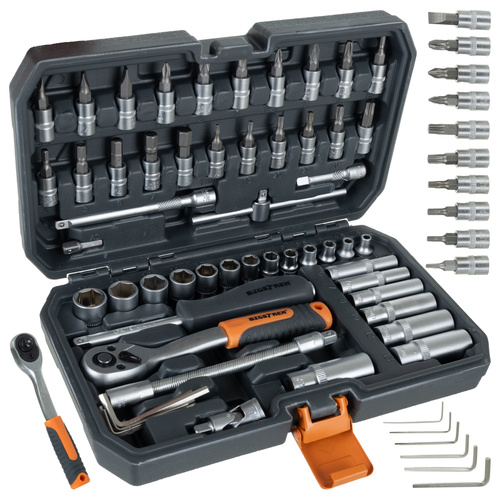 eng_pl_Tool-set-in-a-56-piece-case-Bigstreen-26845-18757_1.jpg Verktøysett Svart 56 Deler I Koffert 1/4" pipenøkler