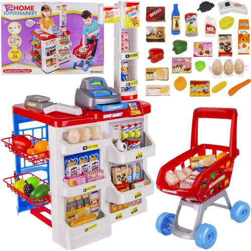 eng_pl_Toy-Supermarket-22374-17157_16.jpg Lekesupermarked - Lekebutikk med kasseapparat, handlevogn og tilbehør – stort sett