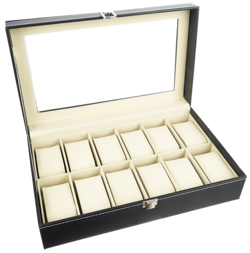 eng_pl_Watch-organizer-12-compartments-14967_3.jpg Klokkeoppbevaring Svart 12 Rom