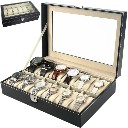 eng_pl_Watch-organizer-12-compartments-14967_9.jpg Klokkeoppbevaring Svart 12 Rom